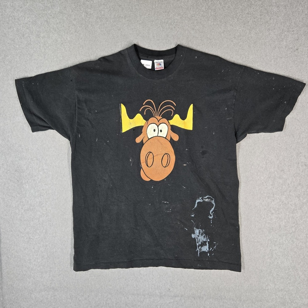 VINTAGE Taco Bell Men Shirt XXL Black 90s USA Bullwinkle Short Sleeve READ